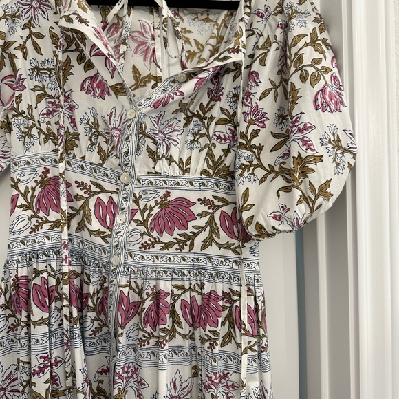 Floral Maxi Dress with Pink and Purple Accents - Picture 5 of 7